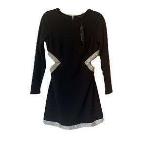 Trixxi Black Dress with Silver Accents